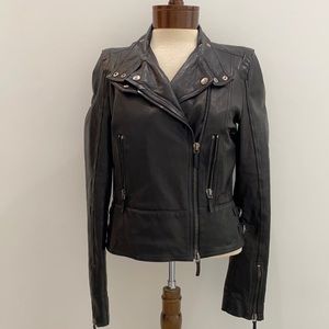Gucci Women’s Sz 42 Black Leather Biker Jacket